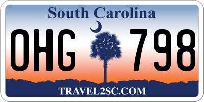 SC license plate OHG798