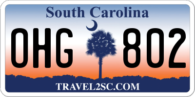 SC license plate OHG802