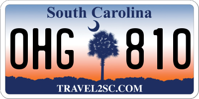 SC license plate OHG810
