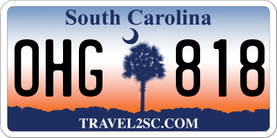 SC license plate OHG818