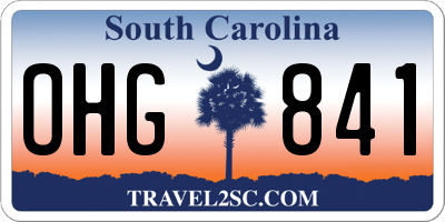 SC license plate OHG841