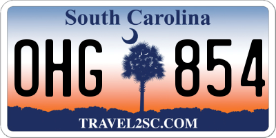 SC license plate OHG854