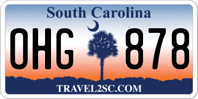 SC license plate OHG878