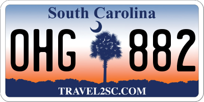SC license plate OHG882