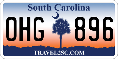 SC license plate OHG896
