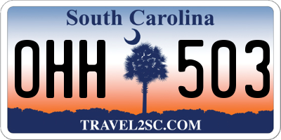 SC license plate OHH503