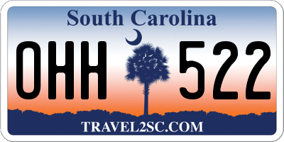 SC license plate OHH522