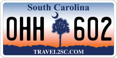 SC license plate OHH602