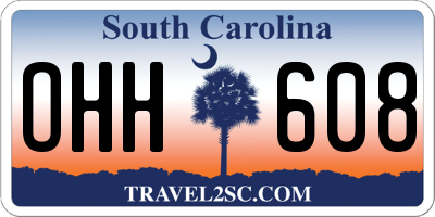 SC license plate OHH608