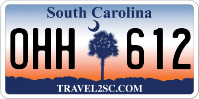 SC license plate OHH612