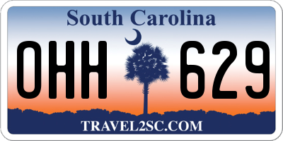 SC license plate OHH629