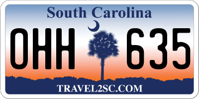 SC license plate OHH635