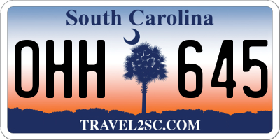 SC license plate OHH645