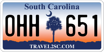 SC license plate OHH651