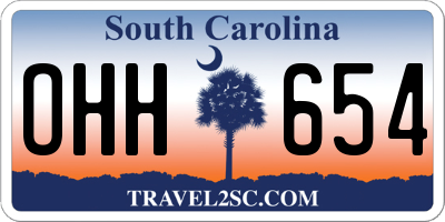 SC license plate OHH654