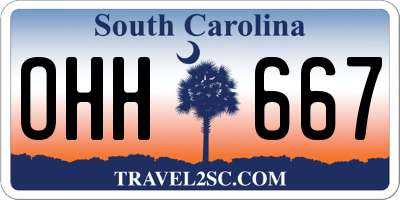 SC license plate OHH667