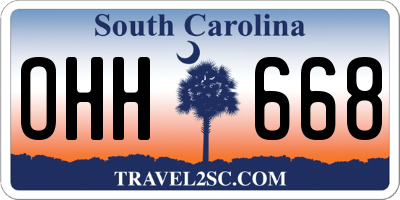SC license plate OHH668