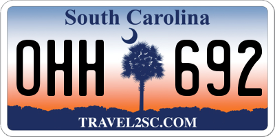 SC license plate OHH692