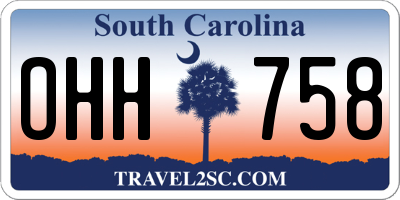 SC license plate OHH758