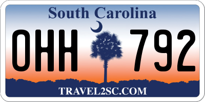 SC license plate OHH792