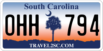 SC license plate OHH794