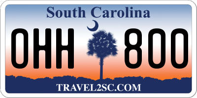 SC license plate OHH800