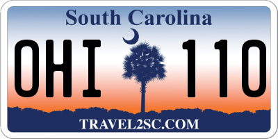 SC license plate OHI110