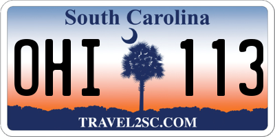 SC license plate OHI113