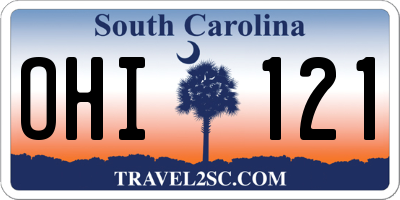 SC license plate OHI121