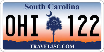 SC license plate OHI122