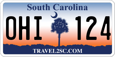 SC license plate OHI124