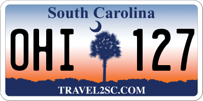 SC license plate OHI127
