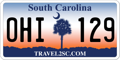 SC license plate OHI129