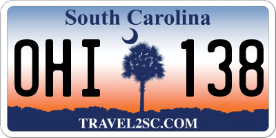 SC license plate OHI138