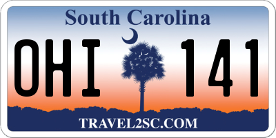 SC license plate OHI141