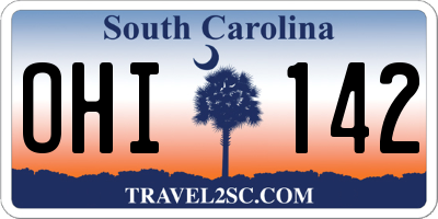 SC license plate OHI142