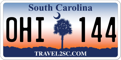 SC license plate OHI144