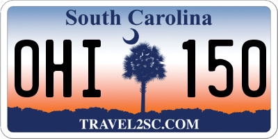 SC license plate OHI150