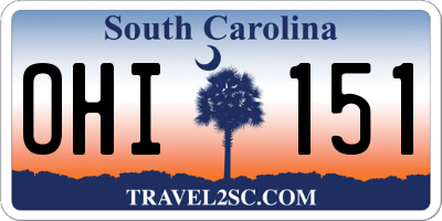 SC license plate OHI151