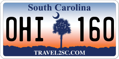 SC license plate OHI160