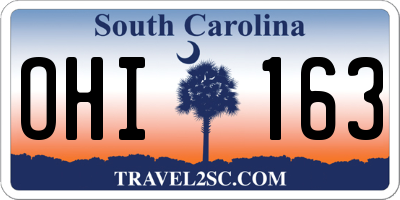SC license plate OHI163