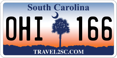 SC license plate OHI166