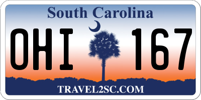 SC license plate OHI167