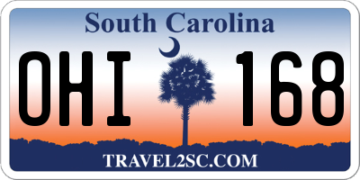 SC license plate OHI168