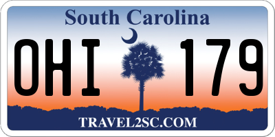 SC license plate OHI179