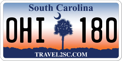 SC license plate OHI180
