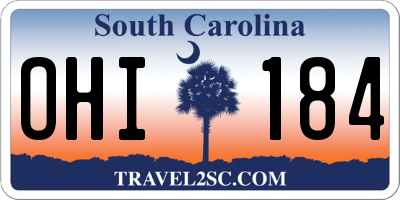 SC license plate OHI184