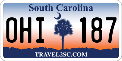 SC license plate OHI187