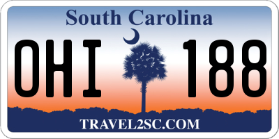 SC license plate OHI188