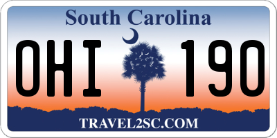 SC license plate OHI190